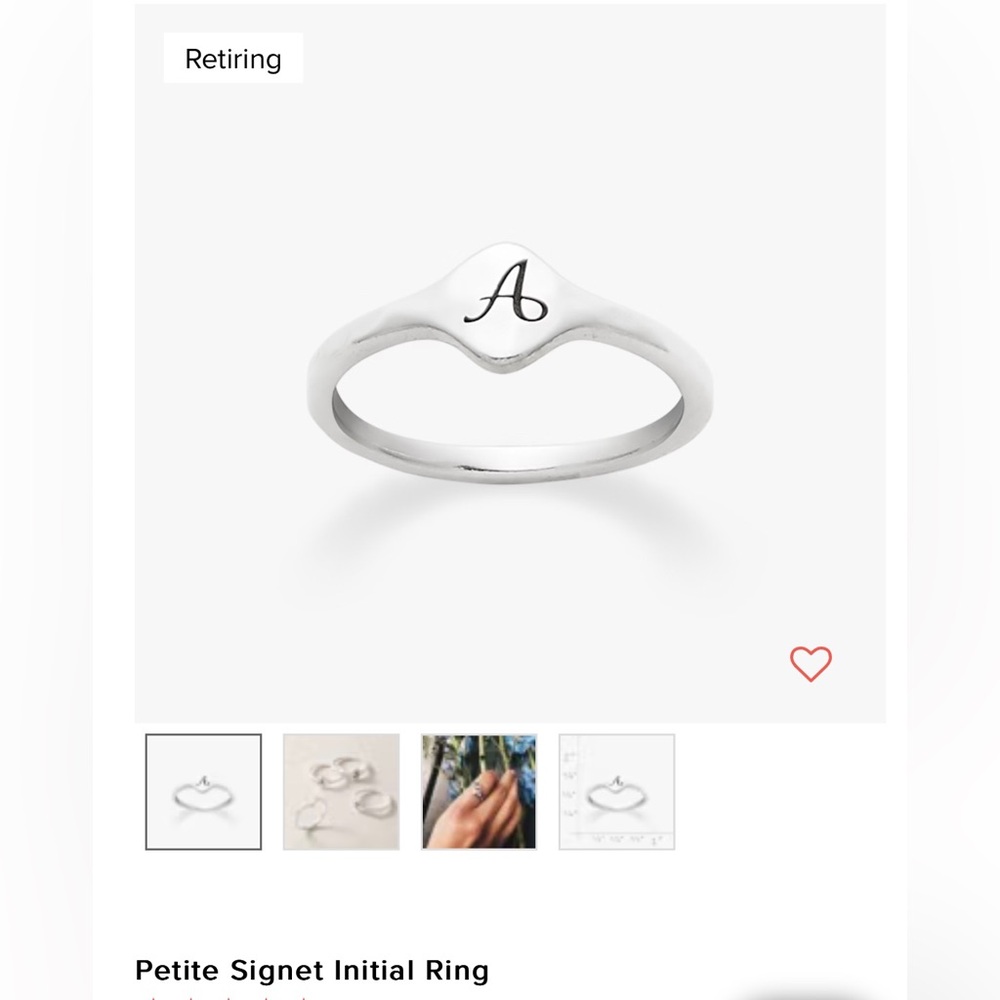 James Avery Petite Signet Initial Ring